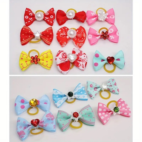 NWT 50 pcs Cute and Colorful Dog Hair Bows - Perfect for Small Puppies and Pets - Picture 3 of 8